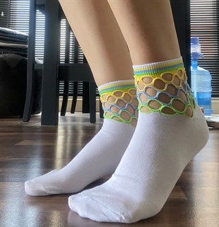 3 Çift Renkli Pamuklu Pelerin  Kadın Patik Çorap