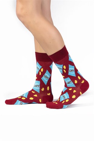 6'lı Organik Pamuklu Dikişsiz Erkek Çok Renkli Desenli Çorap