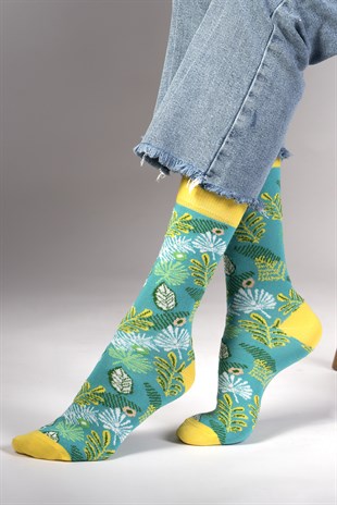 Lime Desenli Çorap
