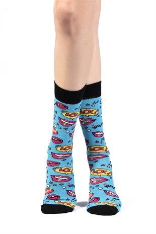 Pop  Desenli Çorap